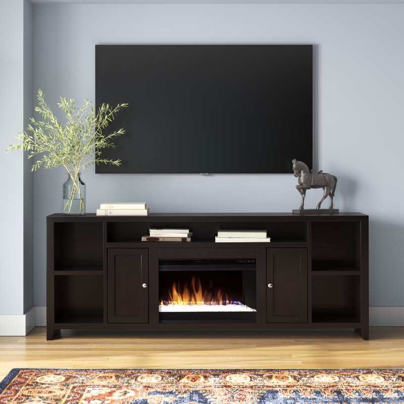 Lark Manor Cataldo 84" Fully Assembled TV Stand with Electric Fireplace